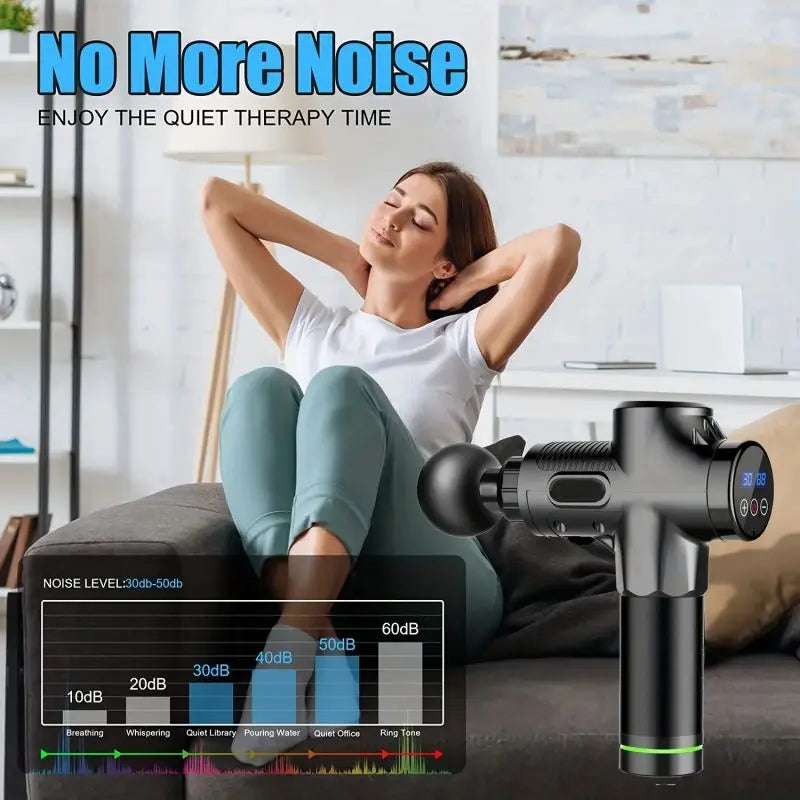 Deep Muscle Massage Gun Electric Percussion Pistol Massager for Body Neck Back Leg Fitness Tool 30 Levels