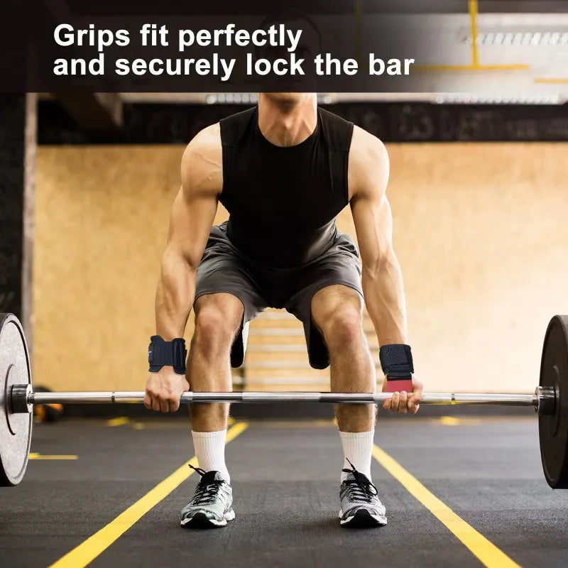 1/2Pcs Lifting Hook Wrist Strap Hand Grip Support Hard Pull Lifting Fitness Gloves for Men and Women Fitness Equipment Gym