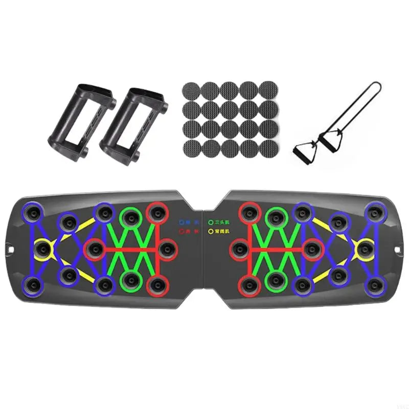 Y1UC Multifunctional Push up Boards Press up Board Equipment Pushup Stands Push up Boards Exercise Board with Resistance Band