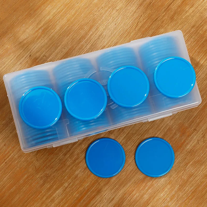 100Pcs Plastic Poker Chips Counting Chips Tokens for Bingo Game Board Games Math Teaching Activity White