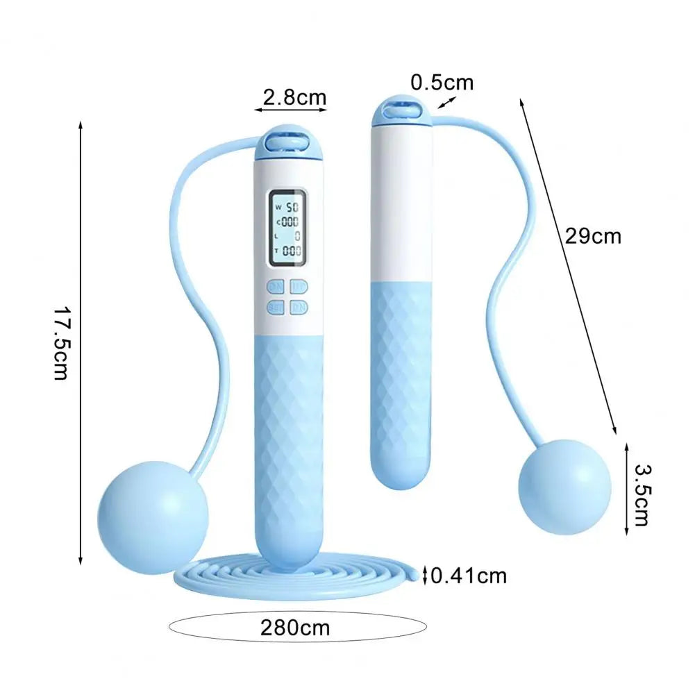 Dual-Purpose Jump Rope Adjustable Steel Wire Jump Rope with Counter Weighted Ball for Kids Adults Non-Slip Handle Tangle-Free