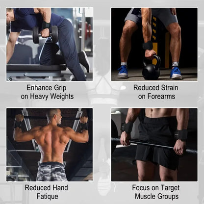 1/2Pcs Lifting Hook Wrist Strap Hand Grip Support Hard Pull Lifting Fitness Gloves for Men and Women Fitness Equipment Gym