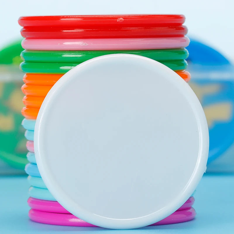 100Pcs Plastic Poker Chips Counting Chips Tokens for Bingo Game Board Games Math Teaching Activity White