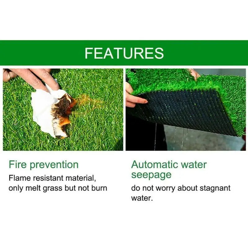 Realistic Artificial Grass Turf - Indoor/Outdoor Fake Lawn Mat for Balcony, Garden, Nursery Uv-Resistant Eco-Friendly Decor