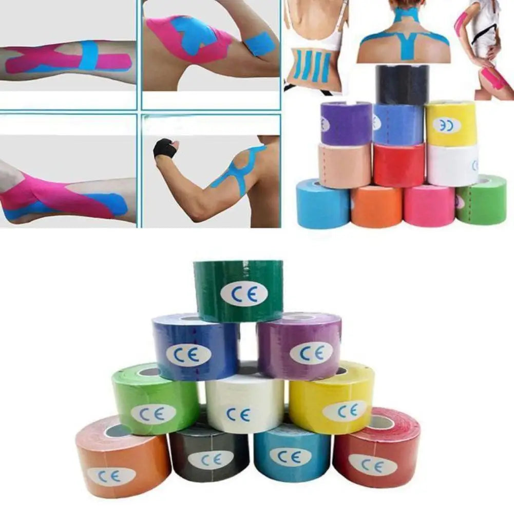 1 Roll Sport Bandage Breathable Lightweight Cotton Intramuscular Kinesiology Bandage Patch Tape for Fitness Muscle Exercise