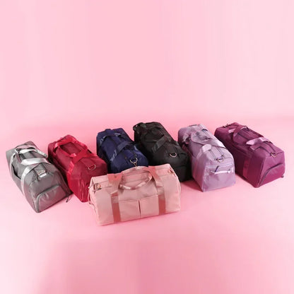 Outdoor Waterproof Nylon Sports Gym Bags Men Women Training Fitness Travel Handbag Yoga Mat Sport Bag with Shoes Compartment