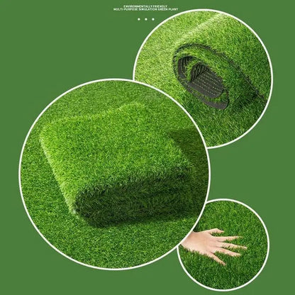 Realistic Artificial Grass Turf - Indoor/Outdoor Fake Lawn Mat for Balcony, Garden, Nursery Uv-Resistant Eco-Friendly Decor