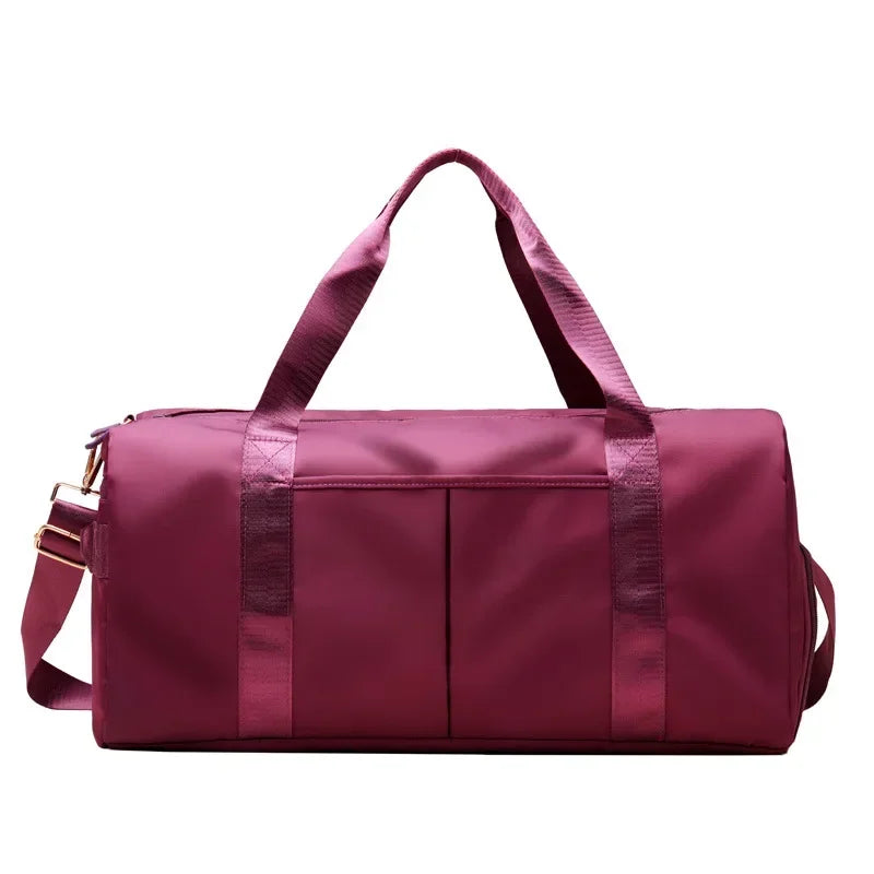 Outdoor Waterproof Nylon Sports Gym Bags Men Women Training Fitness Travel Handbag Yoga Mat Sport Bag with Shoes Compartment