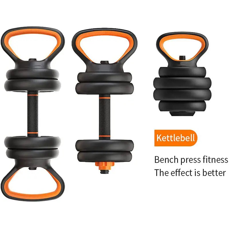 Hotsale6 in 1Home Fitness Gym Equipment Adjustable Kettlebell Barbell Push up Stand Combination Dumbbell Kit with Connecting Rod