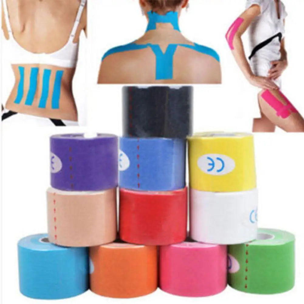 1 Roll Sport Bandage Breathable Lightweight Cotton Intramuscular Kinesiology Bandage Patch Tape for Fitness Muscle Exercise