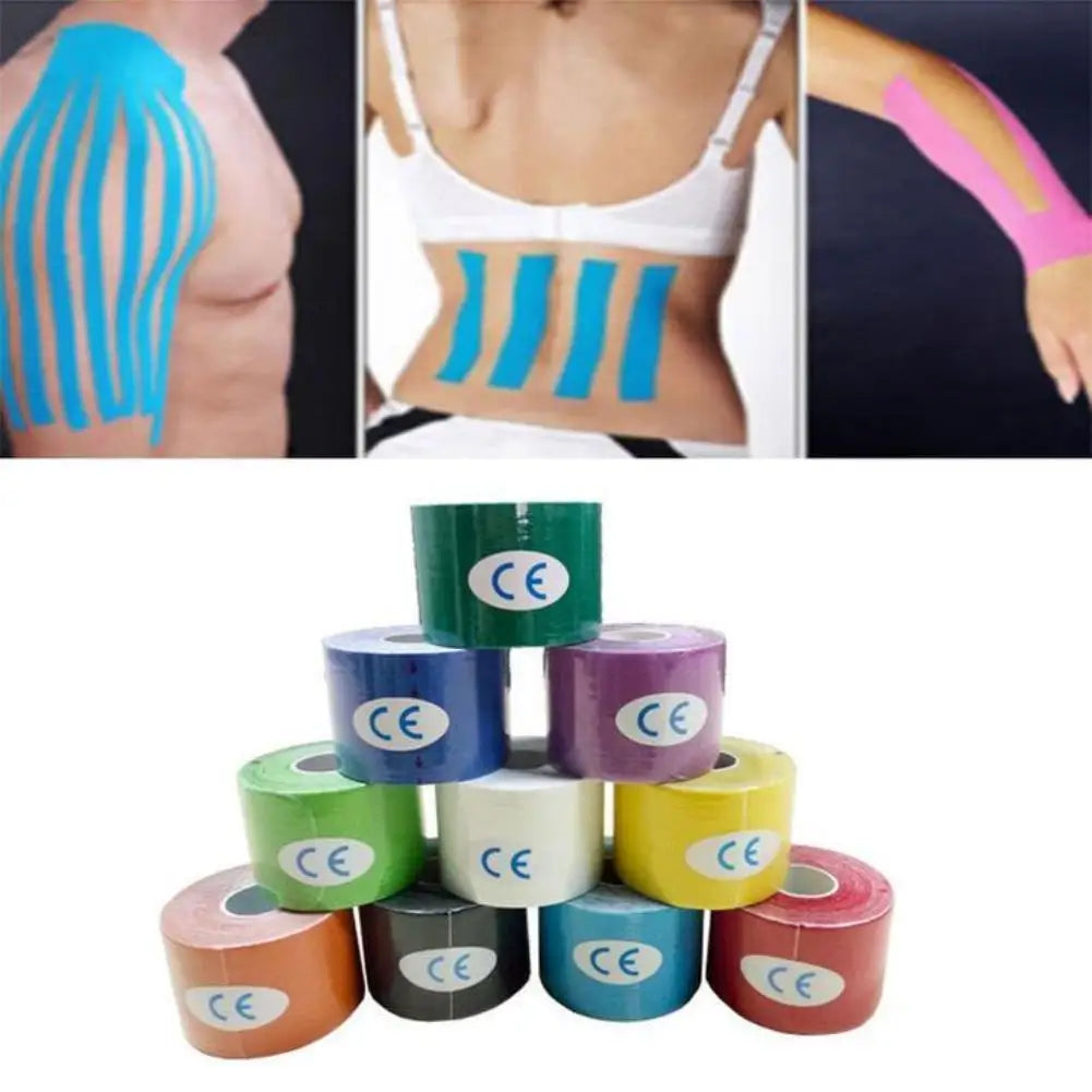 1 Roll Sport Bandage Breathable Lightweight Cotton Intramuscular Kinesiology Bandage Patch Tape for Fitness Muscle Exercise