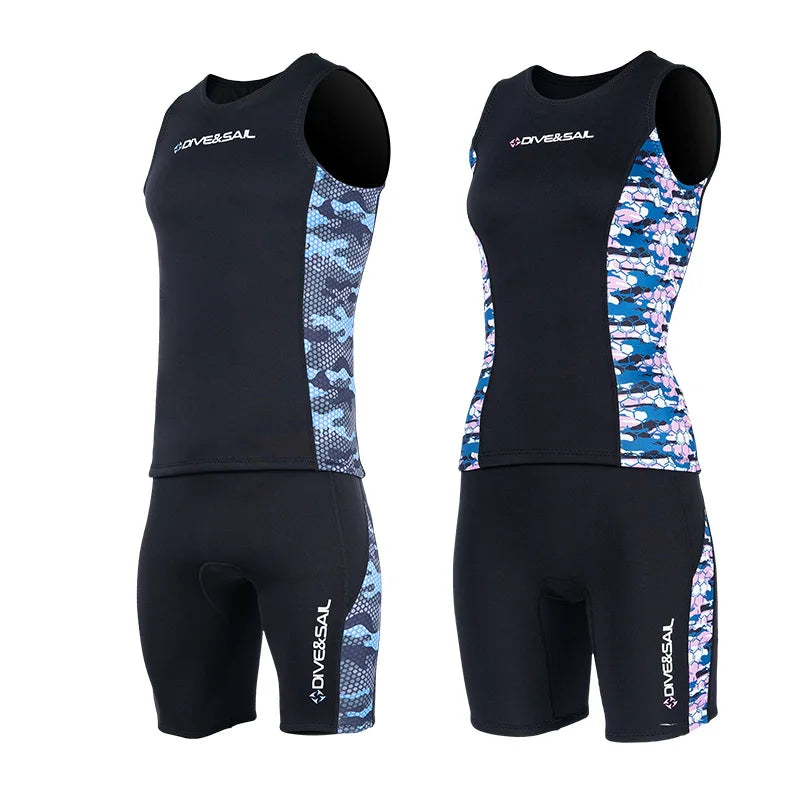 DIVE&SAIL2MM Diving Suit Split Body Warm Diving Suit Vest Female Surfing Swimming Jellyfish Cold Diving Pants