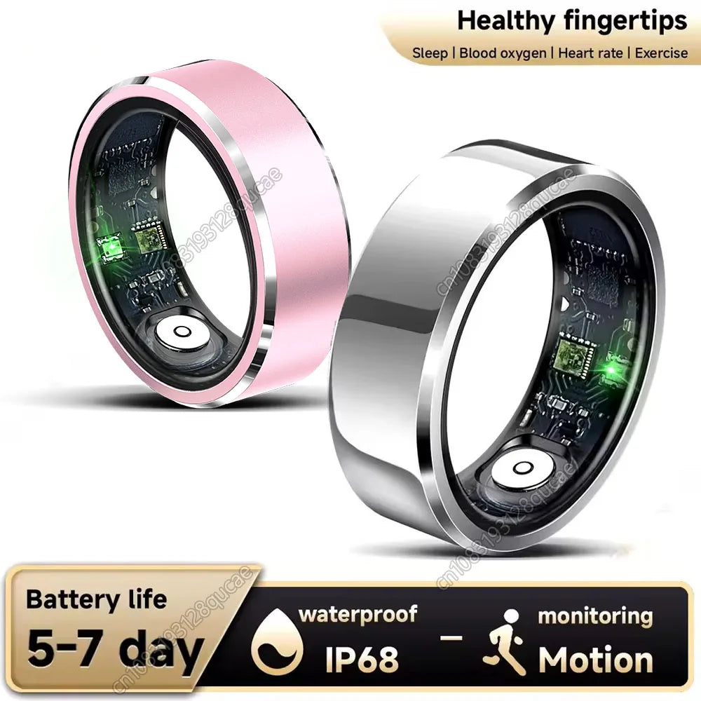 2025 New Smart Ring Blood Oxygen Sleep Health Monitor Multi-Sport Modes Smartring IP68 Waterproof Gesture Control for Men Women