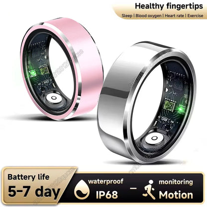 2025 New Smart Ring Blood Oxygen Sleep Health Monitor Multi-Sport Modes Smartring IP68 Waterproof Gesture Control for Men Women