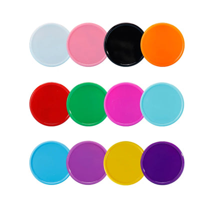 100Pcs Plastic Poker Chips Counting Chips Tokens for Bingo Game Board Games Math Teaching Activity White