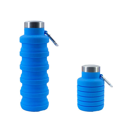 Silicone Foldable Water Bottle for Sports Reusable Leakproof Water Bottle with Carabiner Collapsible Water Bottle